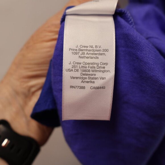 Madewell Women Size XS 100% Linen Mini Shift Dress V neck In Blue Star. - Picture 7 of 14